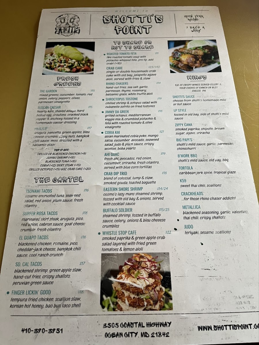 Shotti's Point Ocean City Menu - Image 3